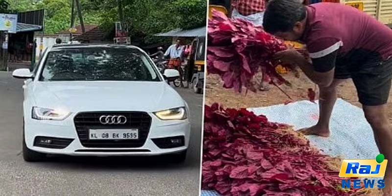 ஆடி காரில் வந்து கீரை விற்கும் விவசாயி! வைரலாகும் வீடியோ !